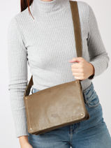 Cross Body Tas Boston Leder Basilic pepper Groen boston BBOS01-vue-porte