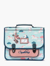 Boekentas R�tro 2 Compartimenten Cameleon Blauw retro CA35