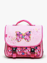 Boekentas 2 Compartimenten Snowball Roze butterfly 46438