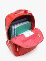 Rugzak Bobby 1 Compartiment Jeune premier Rood daydream girls G-vue-porte