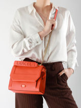 Handtas M Ninon Leder Lancel Oranje ninon A09222-vue-porte