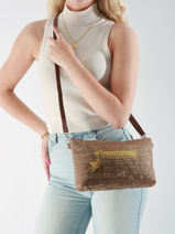 Cross Body Tas Panama Papier Les tropeziennes Bruin panama TZ02-vue-porte