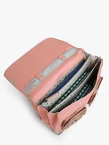 Boekentas Kinderen 3 Compartimenten Cameleon Roze vintage fantasy CA41-vue-porte