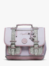 Boekentas Kinderen 2 Compartimenten Cameleon Violet vintage fantasy CA35