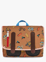 Boekentas 1 Compartiment Hello hossy Bruin cool kids 7