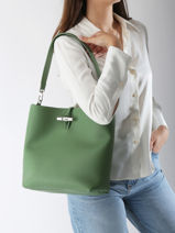 Longchamp Le roseau Schoudertas Zwart-vue-porte