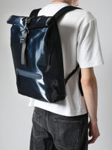 Rolltop Rucksack - Rugzak 1 Compartiment Met 14" Laptopvak Rains Blauw city 13320-vue-porte