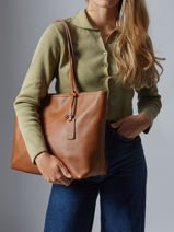 Schoudertas A4 Formaat Caviar Leder Milano Bruin caviar CA19111N-vue-porte