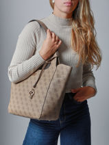 Schoudertas Calista Guess Zwart calista SG733422-vue-porte