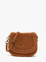 Cross Body Tas Velvet Leder Milano Bruin velvet VE25062