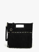 Cross Body Tas Velvet Leder Milano Zwart velvet VE25091