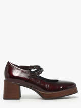 Derby Veterschoenen Met Hak Cristel Uit Leder Dorking Rood women D9437