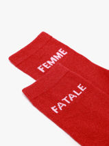 Sokken Pieces Rood socks women 17163724-vue-porte