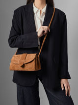 Cross Body Tas M Agnes Rundsleer Met Sude Finish Etrier Bruin agnes EAGV205M-vue-porte