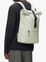 Rolltop Rucksack - Rugzak 1 Compartiment Met 14" Laptopvak Rains Geel city 13320-vue-porte