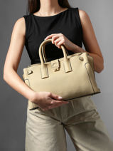 Handtas M Equestre Leder Etrier Beige equestre EEQT142M-vue-porte