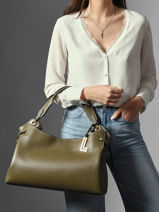 Schoudertas Swann Leder Lancel Groen swann A13990-vue-porte