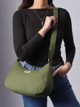 Cross Body Tas Rosa Katoen Hindbag Groen best seller ROSA-vue-porte