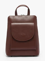 Rugzak / Schoudertas Leder Milano Bruin caviar CA240615