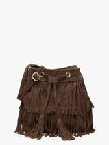 Cross Body Tas Velvet Leder Milano Bruin velvet VE24116O