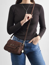Cross Body Tas Buckle Lulu castagnette Bruin buckle D-vue-porte
