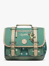 Boekentas 2 Compartimenten Cameleon Groen vintage fantasy PBVGCA35