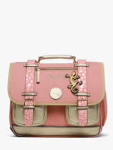Boekentas 2 Compartimenten Cameleon Roze vintage fantasy PBVGCA35