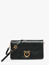 Cross Body Tas Love Bag Icon Leder Pinko Zwart love bag icon 6023A315