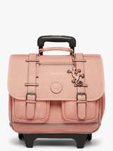 Boekentas Op Wieltjes 2 Compartimenten Vintage Color Cameleon Roze vintage color CR38