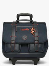 Boekentas Op Wieltjes 3 Compartimenten Vintage Urban Cameleon Blauw vintage urban CR41