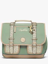 Boekentas Kinderen 3 Compartimenten Vintage Fantasy Cameleon Groen vintage fantasy CA41