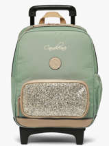 Rugzak Op Wieltjes 2 Compartimenten Vintage Fantasy Cameleon Groen vintage fantasy SR40