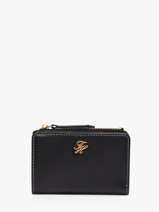 Portefeuille Leder Tommy hilfiger Zwart th script AW18490