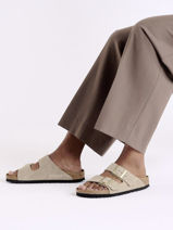 Slippers Arizona Uit Leder Birkenstock Beige women 1029260-vue-porte