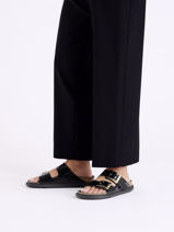 Slippers Arizona Droplet Uit Leder Birkenstock Zwart women 1029353-vue-porte