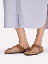 Slippers Uit Leder Birkenstock Bruin women 1031733-vue-porte