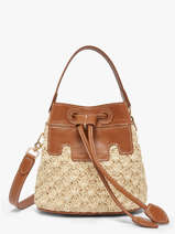 Cross Body Tas Capucine Xs Raffia En Leder Paul marius Beige raphia CAPUXRAP