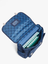 Boekentas 2 Compartimenten Caramel et cie Blauw fier GA-vue-porte