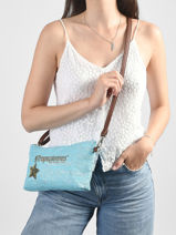 Cross Body Tas Panama Papier Les tropeziennes Blauw panama TZ02-vue-porte