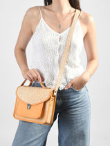 Cross Body Tas Melle George Orangeade Leder Paul marius Oranje orangeade GEORGORA-vue-porte