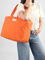 Schoudertas A4 C�lestins Gerecycleerd Katoen Rivedroite Oranje timeless CELESTIM-vue-porte
