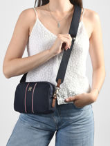 Cross Body Tas Popette Nylon Tommy hilfiger Blauw popette AW17710-vue-porte