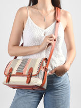 Cross Body Tas Loulou Cuir Et Raphia Paul marius Veelkleurig raphia LOULORAP-vue-porte