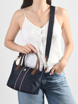 Cross Body Tas Popette Nylon Tommy hilfiger Blauw popette AW17707-vue-porte