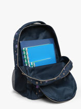 Rugzak 2 Compartimenten Milky kiss Blauw dazzling dots 1454-vue-porte