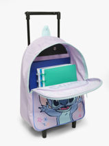 Rugzak Op Wieltjes 1 Compartiment Lilo & stitch Violet spring smiles 2105-vue-porte