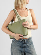Schoudertas Medium Karly Leder Lauren ralph lauren Groen karly 31924351-vue-porte