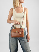 Cross Body Tas Farrah Leder Lauren ralph lauren Bruin farrah 31P15611-vue-porte