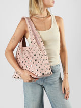 Schoudertas Suede Miniprix Roze suede F9928-vue-porte