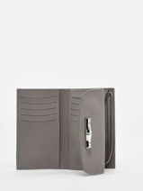 Longchamp Roseau Portefeuille Grijs-vue-porte